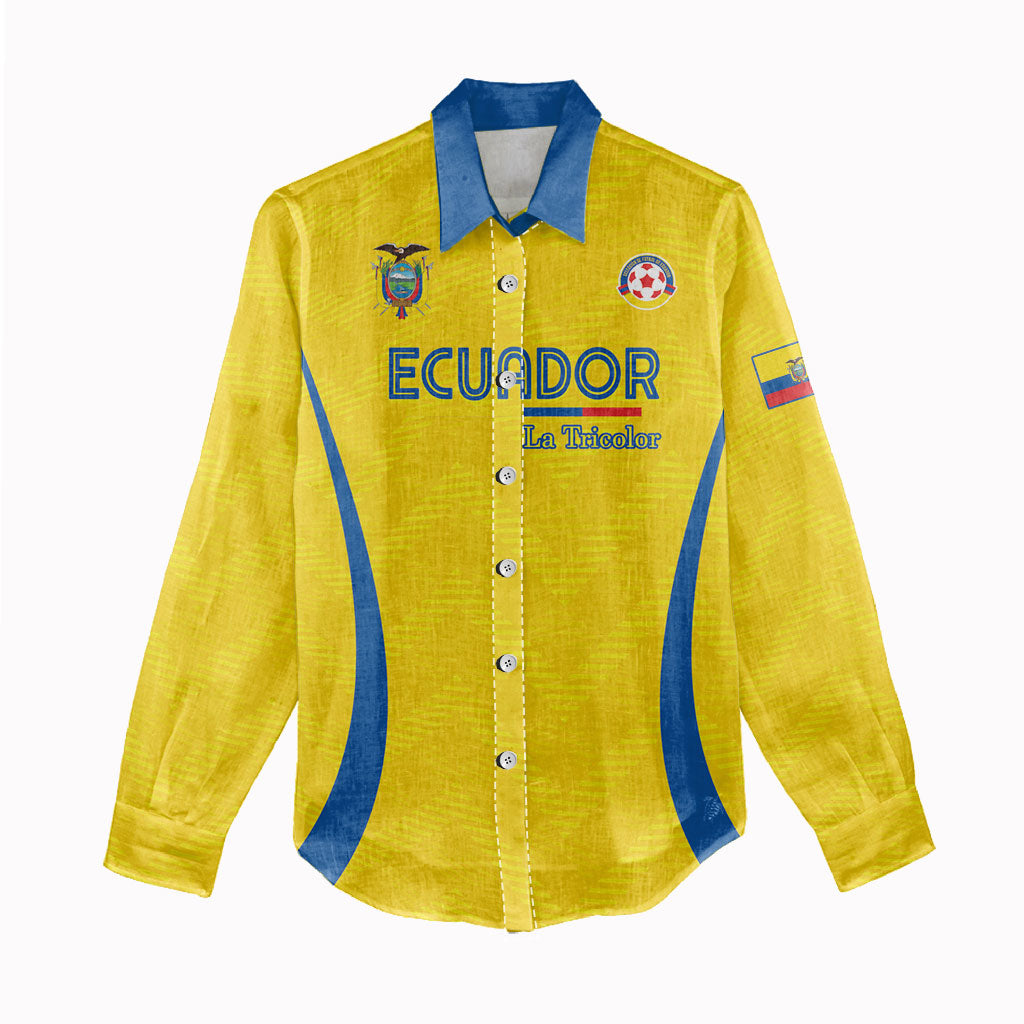Custom Ecuador 2026 World Football Women Casual Shirt La Tri Go Champion Yellow Edition