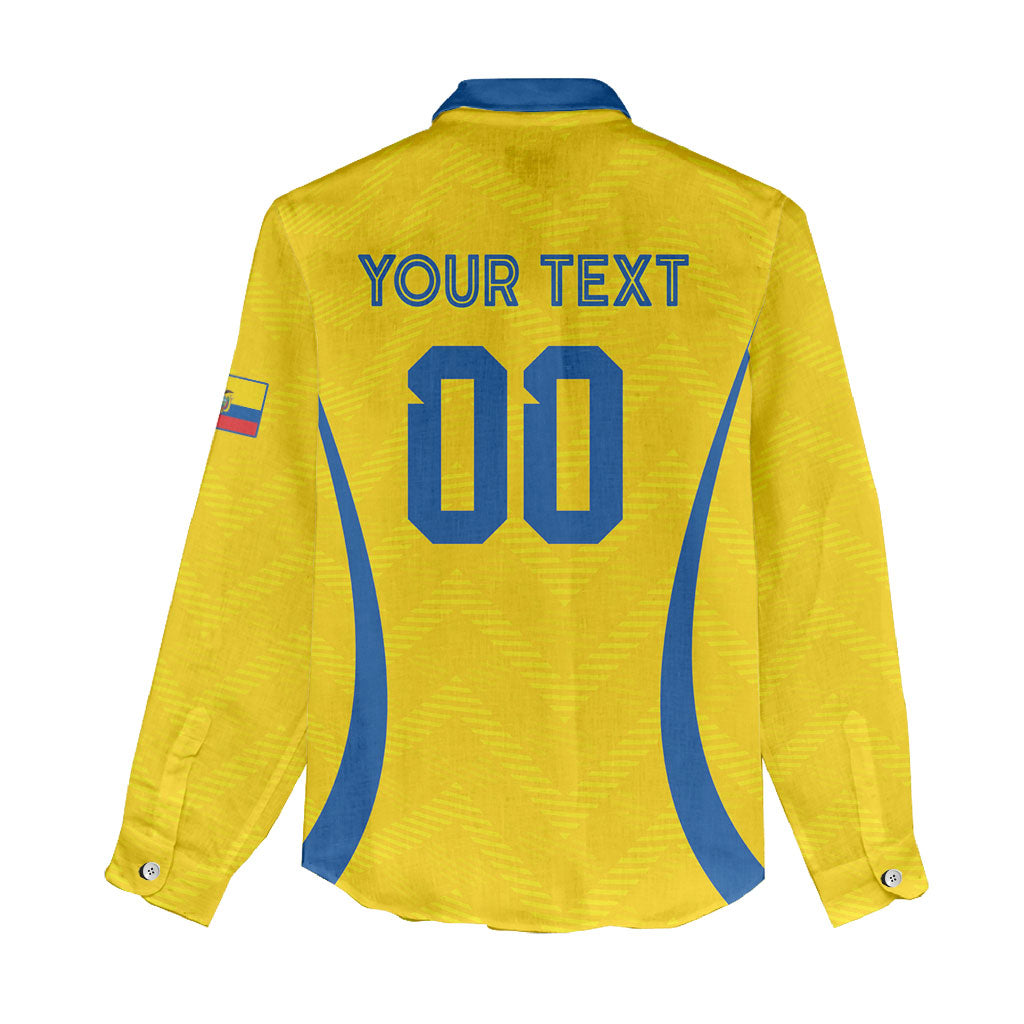 Custom Ecuador 2026 World Football Women Casual Shirt La Tri Go Champion Yellow Edition