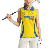 Custom Ecuador 2026 World Football Women Sleeveless Polo Shirt La Tri Go Champion Yellow Edition