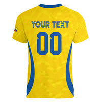 Custom Ecuador 2026 World Football Women V-Neck T-Shirt La Tri Go Champion Yellow Edition