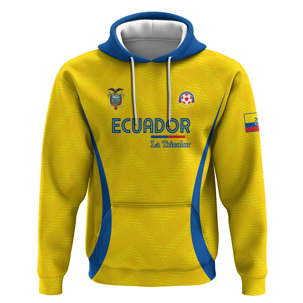 Custom Ecuador 2026 World Football Zip Hoodie La Tri Go Champion Yellow Edition