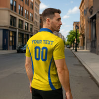 Custom Ecuador 2026 World Football Zipper Polo Shirt La Tri Go Champion Yellow Edition