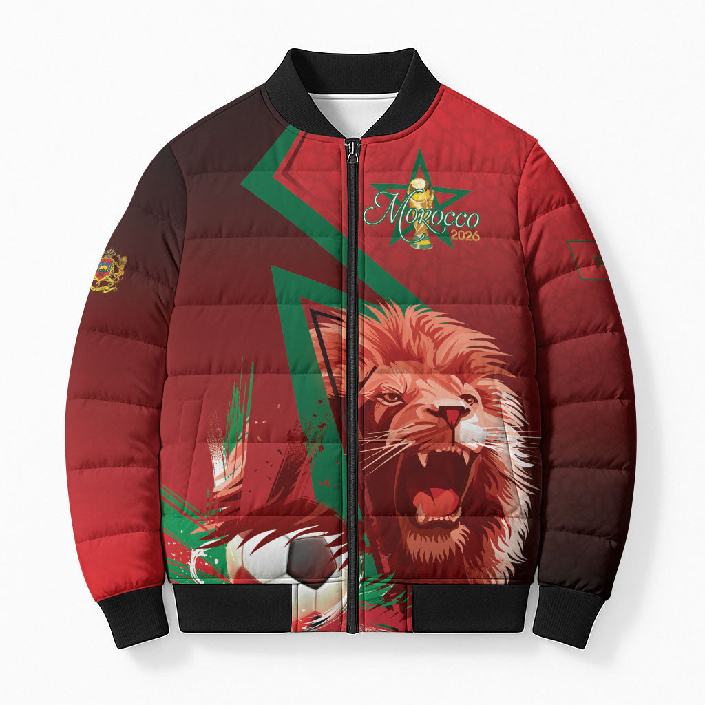Custom Morocco 2026 World Football Bomber Puffer Jacket Together for One Goal Champions