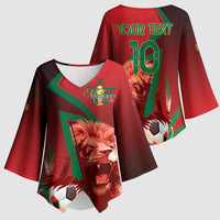 Custom Morocco 2026 World Football Kimono Sleeve Blouse Together for One Goal Champions