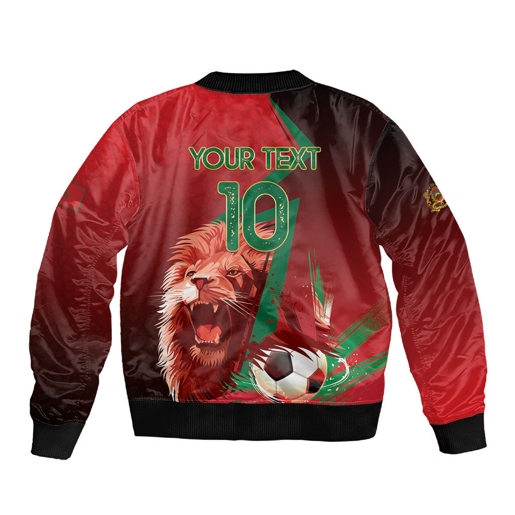 Custom Morocco 2026 World Football Sleeve Zip Bomber Jacket Together for One Goal Champions
