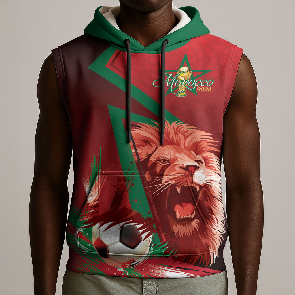 Custom Morocco 2026 World Football Sleeveless Hoodie Together for One Goal Champions