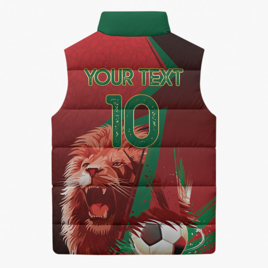 Custom Morocco 2026 World Football Sleeveless Puffer Jacket Together for One Goal Champions