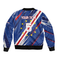 Custom World Football 2026 Cabo Verde Bomber Jacket Tubaroes Azuis Victory