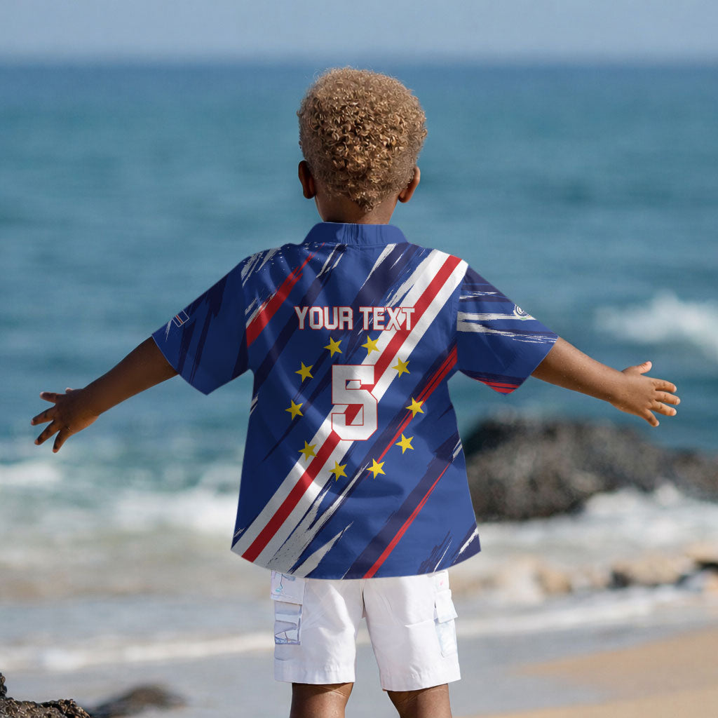 Custom World Football 2026 Cabo Verde Kid Hawaiian Shirt Tubaroes Azuis Victory LT01