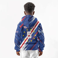 Custom World Football 2026 Cabo Verde Kid Hoodie Tubaroes Azuis Victory