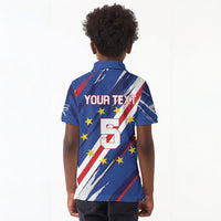 Custom World Football 2026 Cabo Verde Kid Polo Shirt Tubaroes Azuis Victory