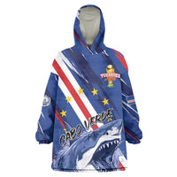 Custom World Football 2026 Cabo Verde Kid Wearable Blanket Hoodie Tubaroes Azuis Victory