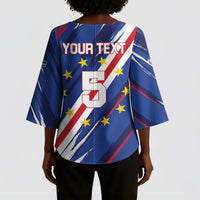 Custom World Football 2026 Cabo Verde Kimono Sleeve Blouse Tubaroes Azuis Victory