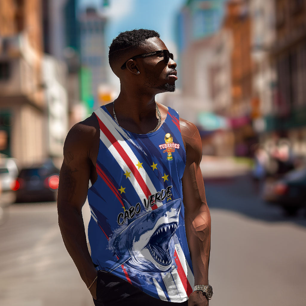 Custom World Football 2026 Cabo Verde Men Tank Top Tubaroes Azuis Victory