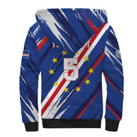 Custom World Football 2026 Cabo Verde Sherpa Hoodie Tubaroes Azuis Victory