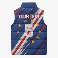Custom World Football 2026 Cabo Verde Sleeveless Puffer Jacket Tubaroes Azuis Victory
