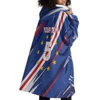 Custom World Football 2026 Cabo Verde Wearable Blanket Hoodie Tubaroes Azuis Victory