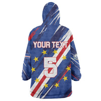 Custom World Football 2026 Cabo Verde Wearable Blanket Hoodie Tubaroes Azuis Victory