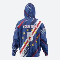 Custom World Football 2026 Cabo Verde Zip Hoodie Tubaroes Azuis Victory