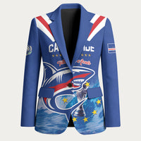 Custom Cape Verde Football 2026 Blue Shark Blazer Go Champions