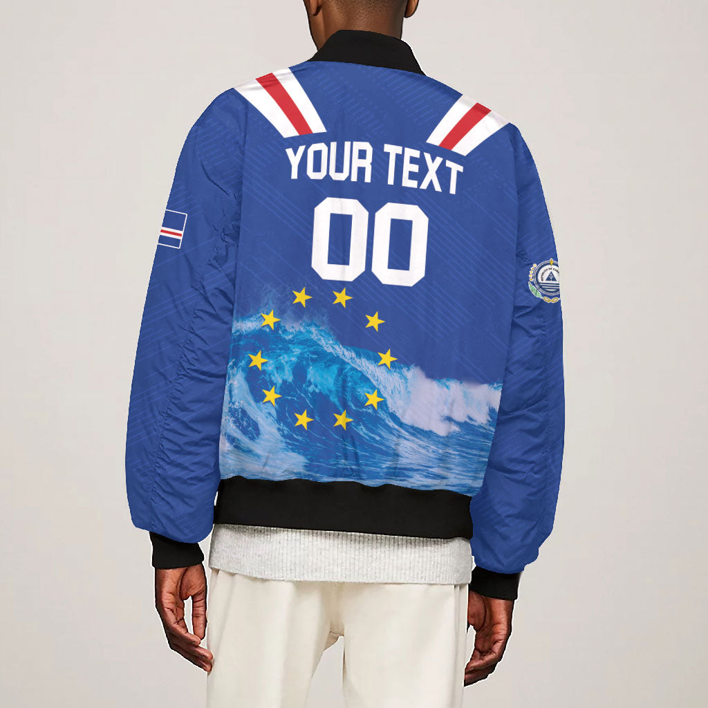 Custom Cape Verde Football 2026 Blue Shark Bomber Jacket Go Champions