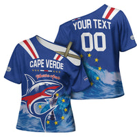 Custom Cape Verde Football 2026 Blue Shark Cross Shoulder Shirt Go Champions