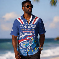 Custom Cape Verde Football 2026 Blue Shark Hawaiian Shirt Go Champions LT01