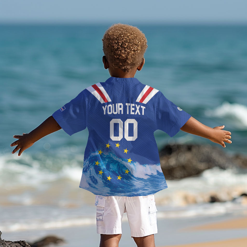 Custom Cape Verde Football 2026 Blue Shark Kid Hawaiian Shirt Go Champions