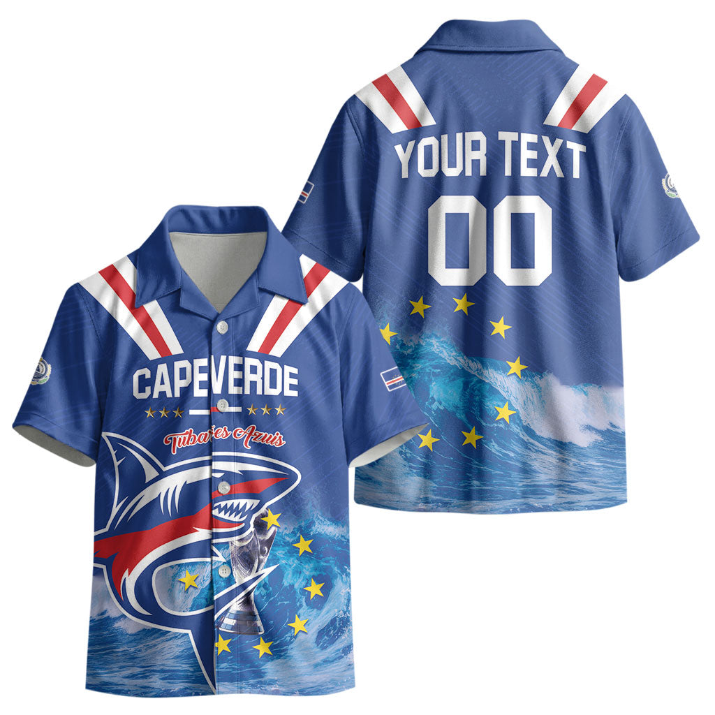 Custom Cape Verde Football 2026 Blue Shark Kid Hawaiian Shirt Go Champions LT01