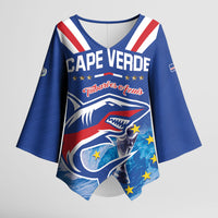 Custom Cape Verde Football 2026 Blue Shark Kimono Sleeve Blouse Go Champions