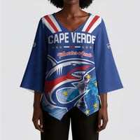 Custom Cape Verde Football 2026 Blue Shark Kimono Sleeve Blouse Go Champions