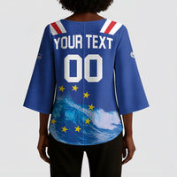 Custom Cape Verde Football 2026 Blue Shark Kimono Sleeve Blouse Go Champions