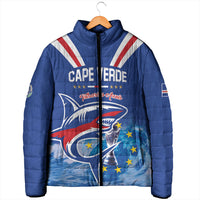 Custom Cape Verde Football 2026 Blue Shark Padded Jacket Go Champions