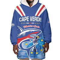 Custom Cape Verde Football 2026 Blue Shark Wearable Blanket Hoodie Go Champions