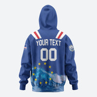 Custom Cape Verde Football 2026 Blue Shark Zip Hoodie Go Champions