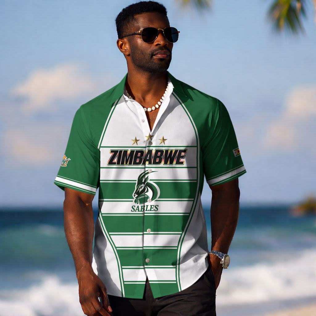 Custom Zimbabwe Rugby 3rd Africa Cup Hawaiian Shirt The Sables Back-to-Back Champions LT01