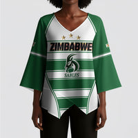 Custom Zimbabwe Rugby 3rd Africa Cup Kimono Sleeve Blouse The Sables Back-to-Back Champions