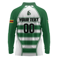 Custom Zimbabwe Rugby 3rd Africa Cup Long Sleeve Polo Shirt The Sables Back-to-Back Champions