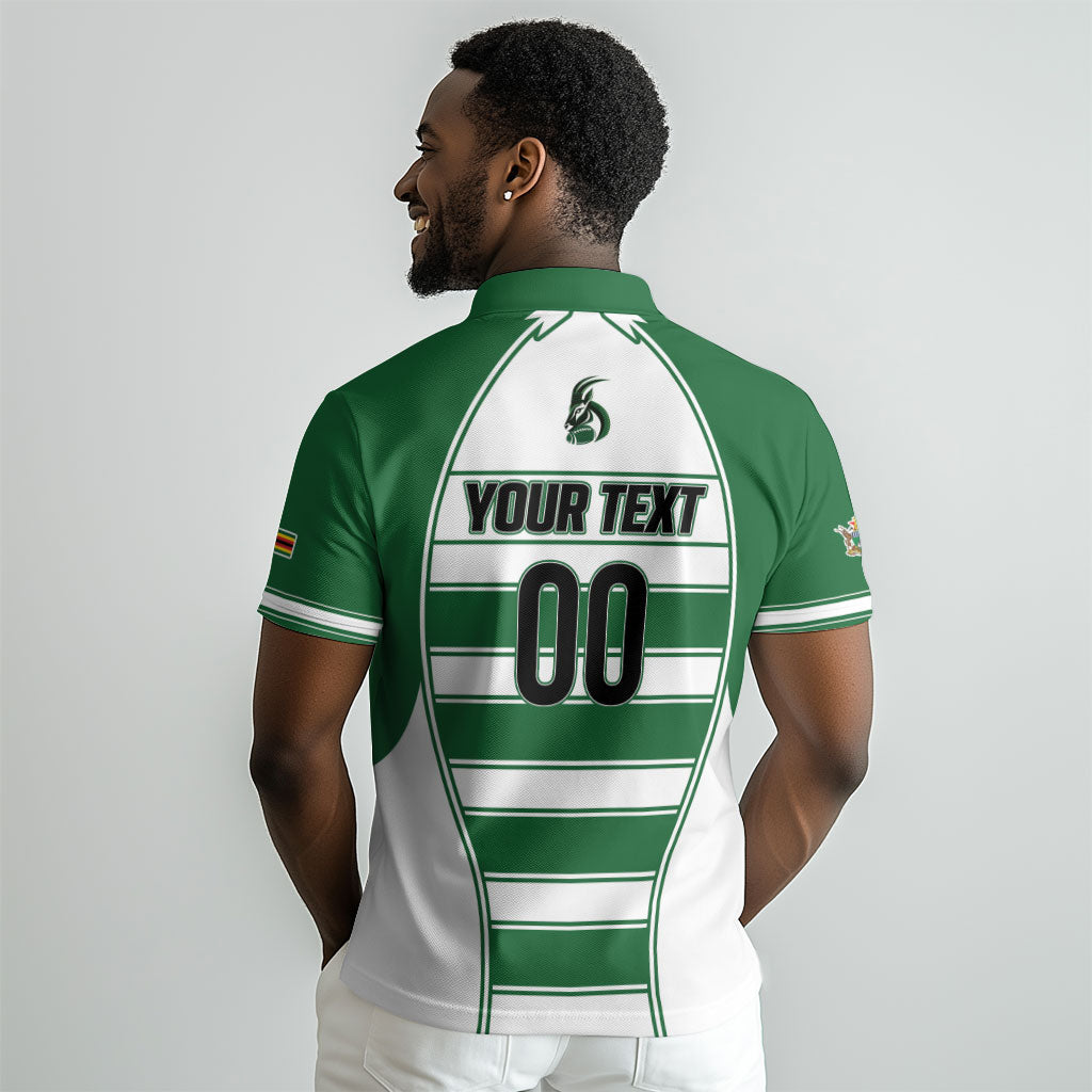 Custom Zimbabwe Rugby 3rd Africa Cup Polo Shirt The Sables Back-to-Back Champions LT01