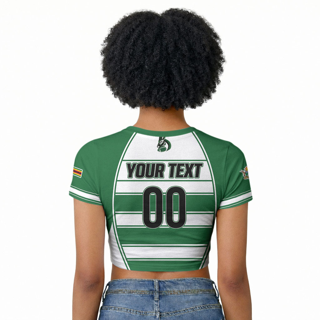 Custom Zimbabwe Rugby 3rd Africa Cup Raglan Cropped T shirt The Sables Back-to-Back Champions