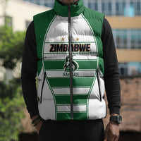 Custom Zimbabwe Rugby 3rd Africa Cup Sleeveless Puffer Jacket The Sables Back-to-Back Champions