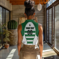 Custom Zimbabwe Rugby 3rd Africa Cup Women Sleeveless Polo Shirt The Sables Back-to-Back Champions