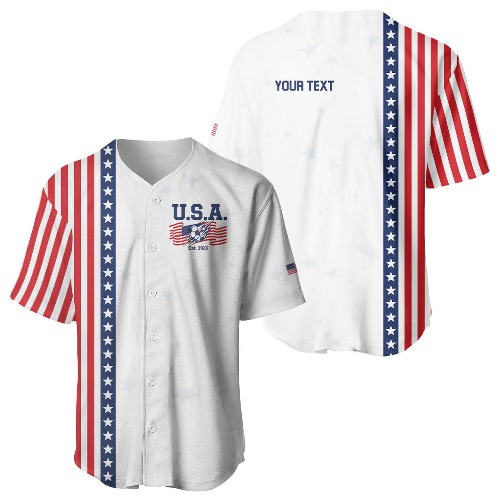 Personalized Soccer USA Est 1913 Baseball Jersey Patriotic United States