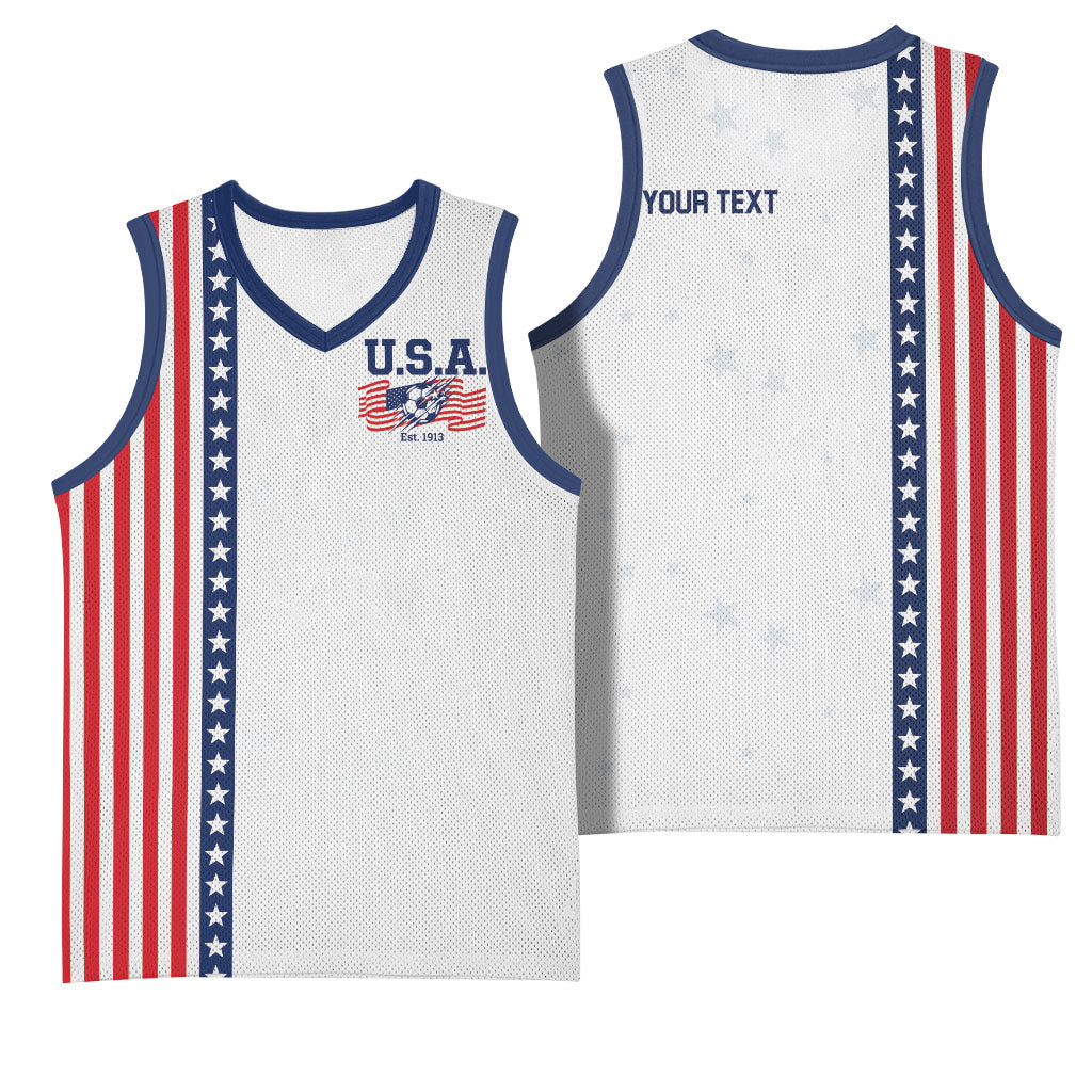 Personalized Soccer USA Est 1913 Basketball Jersey Patriotic United States