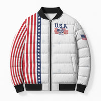 Personalized Soccer USA Est 1913 Bomber Puffer Jacket Patriotic United States