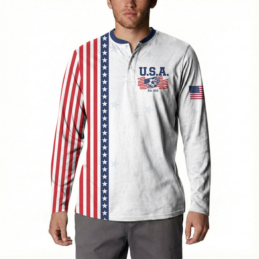 Personalized Soccer USA Est 1913 Button Sweatshirt Patriotic United States