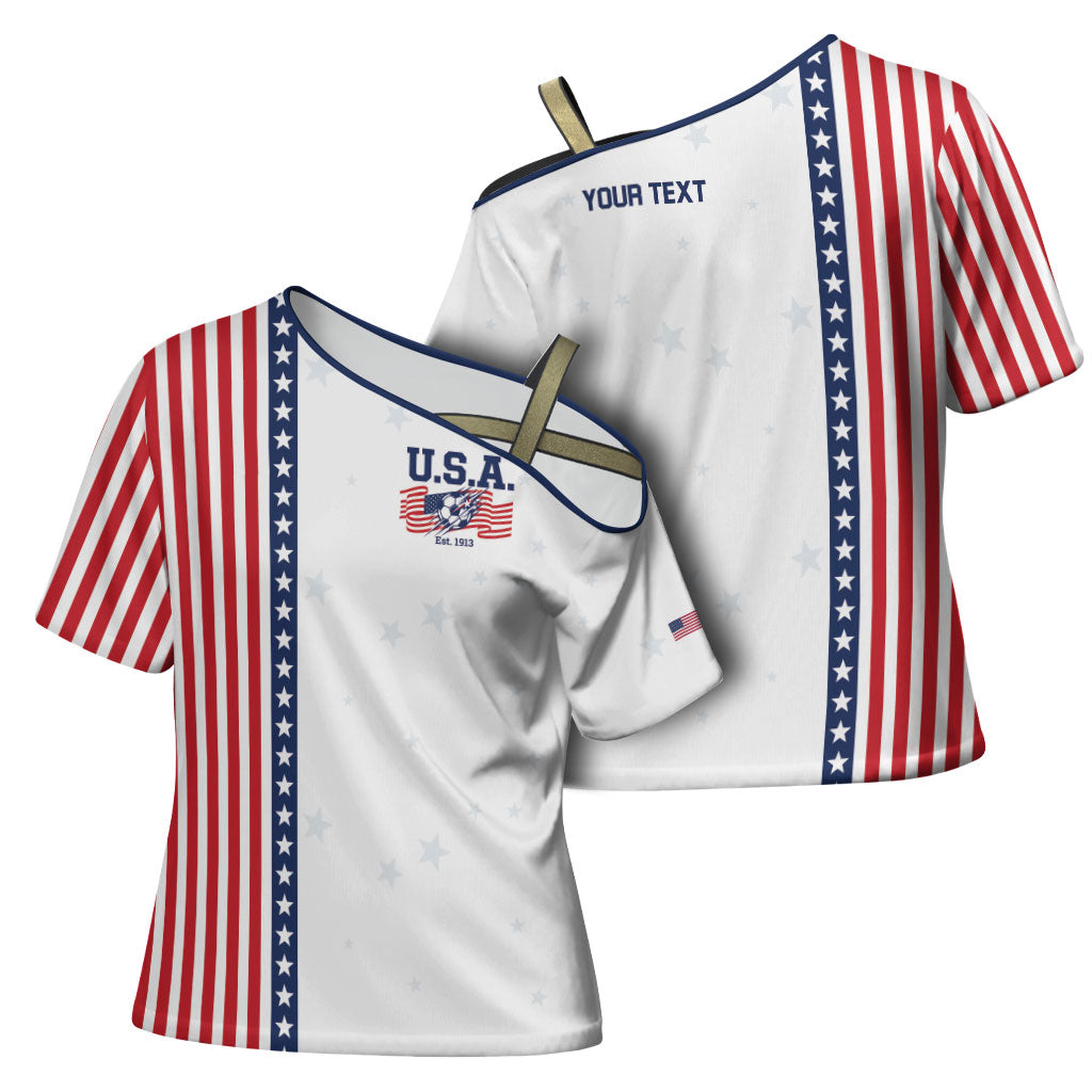 Personalized Soccer USA Est 1913 Cross Shoulder Shirt Patriotic United States