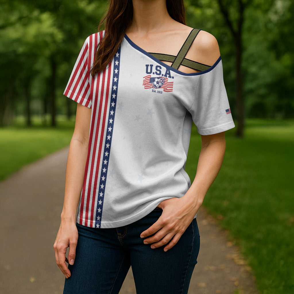 Personalized Soccer USA Est 1913 Cross Shoulder Shirt Patriotic United States