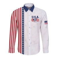 Personalized Soccer USA Est 1913 Long Sleeve Button Shirt Patriotic United States