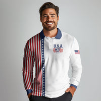 Personalized Soccer USA Est 1913 Long Sleeve Polo Shirt Patriotic United States